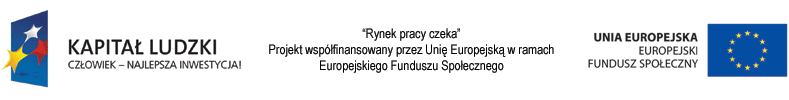 Rynek pracy czeka - Projekt współfinansowany przez Unię Europejską w ramach Europejskiego Funduszu Społecznego